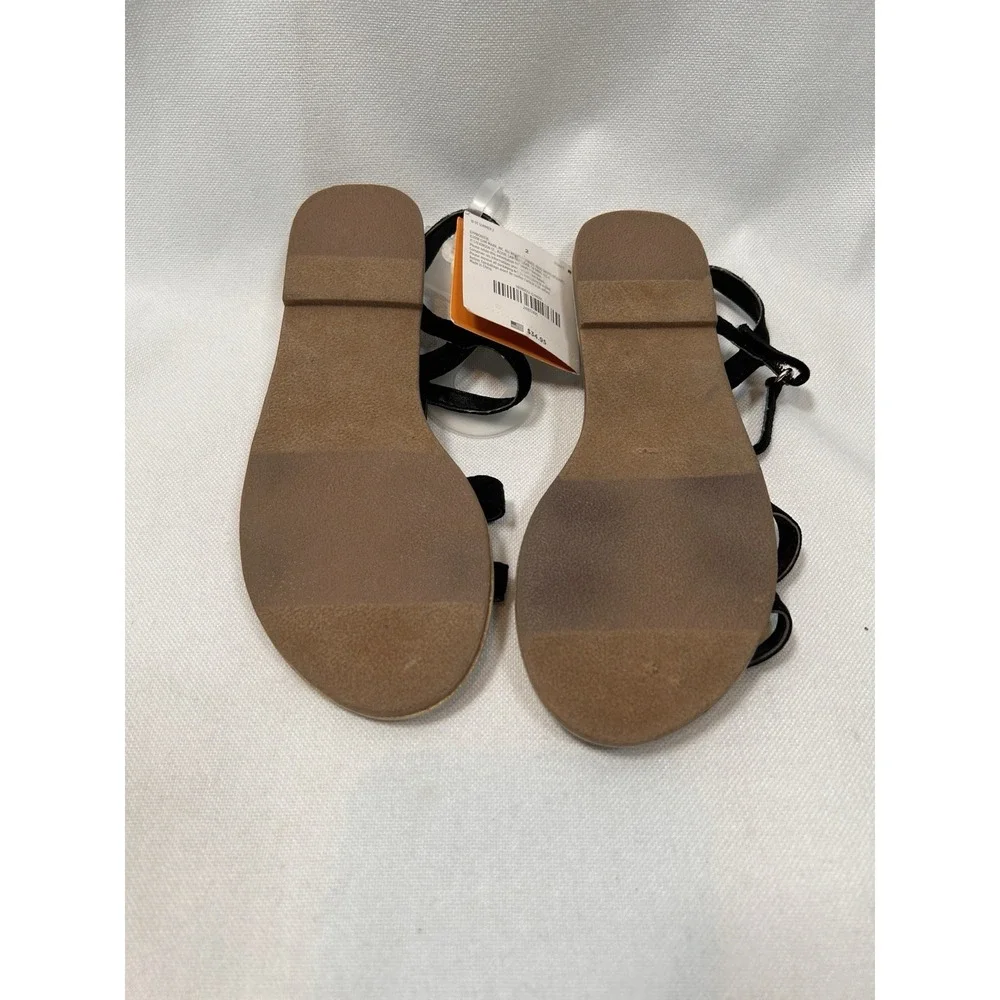 NWT Gymboree Island Girl Black Tassel Sandals Shoes Girls 2